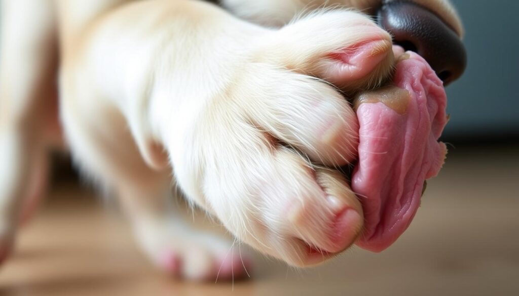 dog paw irritation licking